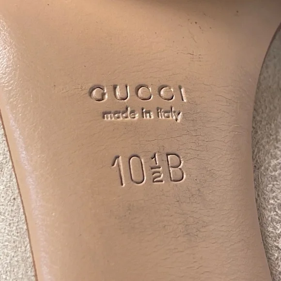 Gucci Beige Suede Malibu Bamboo Heel Pointed Toe Pumps - Picture 12 of 14